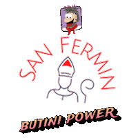 San Fermin Power Sticker by la librería de la estafeta