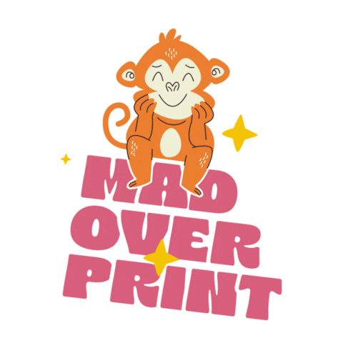 madoverprint fun cool joy monkey Sticker