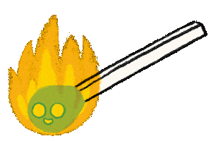 ColineCitron fire burn match feu Sticker