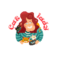 taranair_2908 cat kawaii kitty cat lady Sticker