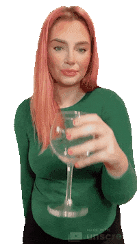 fempiremedia cheers wine drinking pink hair Sticker