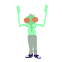 ms_fefa party green fly pants Sticker