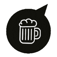communicaziunch beer black bubble bw Sticker