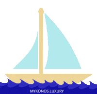 Sea Boat Sticker by Mykonos Luxury