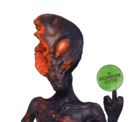 Extra Terrestrial Middle Finger Sticker by The Horror Section