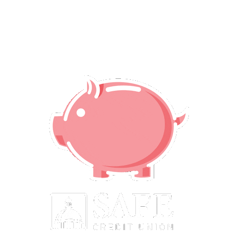 SAFE_Credit_Union giphyupload money pig save Sticker