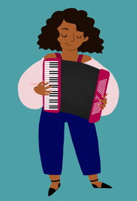 akb_illustration music girl woman play GIF