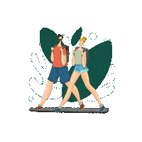 Couple Traveling Sticker
