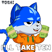 Excited Yes Please Sticker by Toshithecat