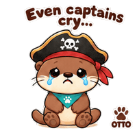 Sad Tears Sticker by Otto the Otter by GleeSpace