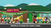 long lines christmas GIF by South Park 