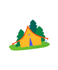 Outcrowd summer trip forest camping Sticker
