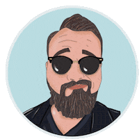 gustavson_illustration color watercolor husband sketching Sticker