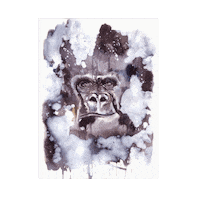 gustavson_illustration color watercolor husband sketching Sticker