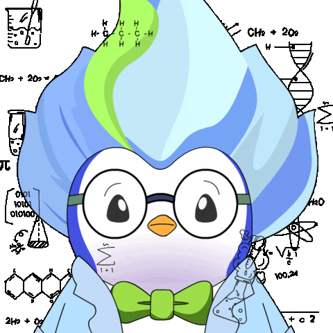 Confused Big Brain Sticker by Pudgy Penguins