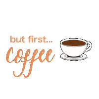 Cottagecalligraphy coffee caffeine butfirstcoffee hotdrink Sticker