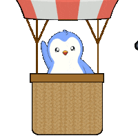 Flying Hot Air Balloon Sticker by Pudgy Penguins