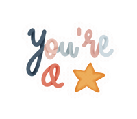 Star Lettering Sticker