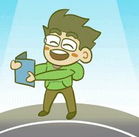 _GreenSpleen_ happy green book reading GIF