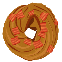 ollyollyny donut bacon ollyolly ollyollyny Sticker