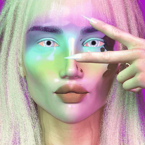 bbsquirrel247 3d face makeup cgi GIF