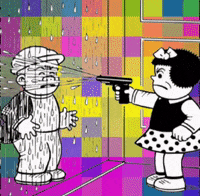 michaelpaulukonis pixelated bright colors vintage comics nancy comics GIF