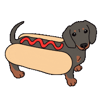 Hungry Hot Dog Sticker by Love Harlso