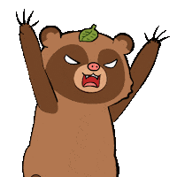 Angry Tanuki Sticker