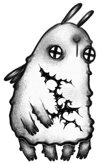 timianwolf cartoon white creepy spooky Sticker