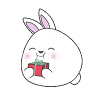 Happy Merry Christmas Sticker by Rainbow Rabbits