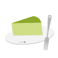 Green Tea Cake Sticker by Lady M Cakes