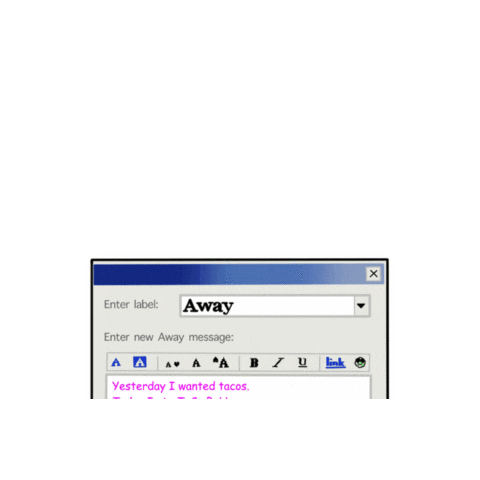 madsandluprintco 2000s aim taco bell aol Sticker