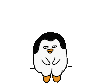 企鵝 坐下 Sticker