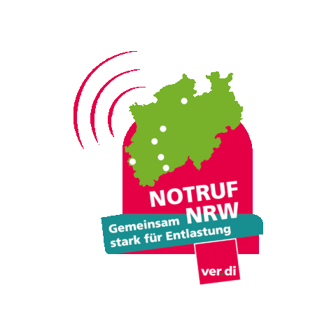 verdigesundheitsozialesnrw giphygifmaker verdi notruf fachbereichc Sticker