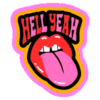 Hell Yeah Lips Sticker by Bananna Bones
