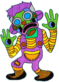 MOYOGASH_KITSCHMAGIK cartoon noise lowbrow harsh noise Sticker