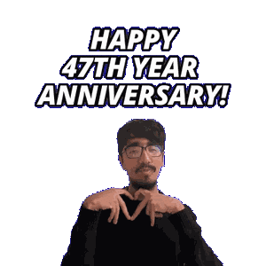 Happy 47Th Anniversary Sticker