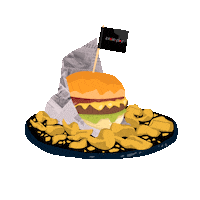 patatas fritas burger Sticker by Pause & Play