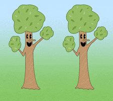 luaart tree trees cheerleaders retro animation GIF