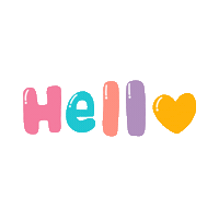 Lettering Hello Sticker