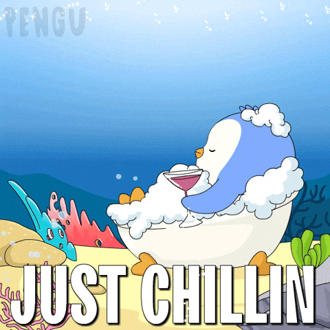 Chilling Hot Spring GIF by Pudgy Penguins