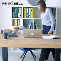Ringthebellsoftware work scared office boss GIF