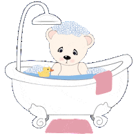 Bathing Teddy Bears Sticker