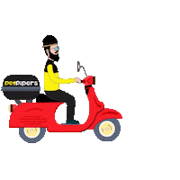 Delivery Scooter Sticker by Pet Pipers