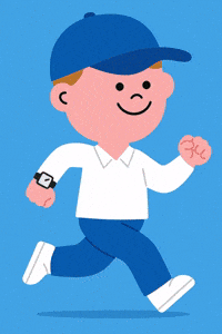 BrzzyWeather running character hat cloud GIF