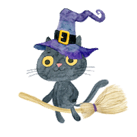 Happy Black Cat Sticker by P13PaperProducts