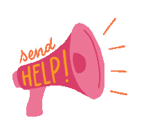 Megaphone Help Sticker