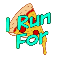 NATHANSports beer pizza running run Sticker