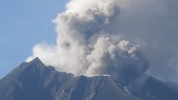 Plumes of Smoke Rise From Japan's Most Active Volcano