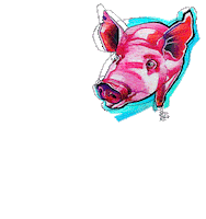 Pig Piggie Sticker by IVANA TATTOO ART